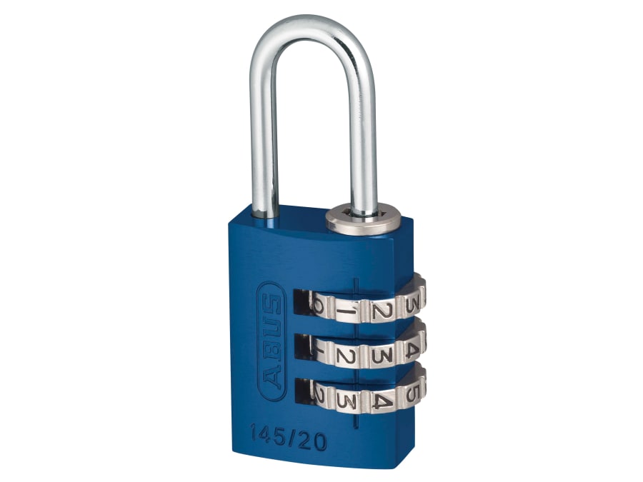Abus Mechanical 46568 20mm Aluminium Combination Padlock Blue