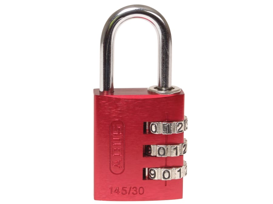 Abus Mechanical 46578 30mm Aluminium Combination Padlock Red