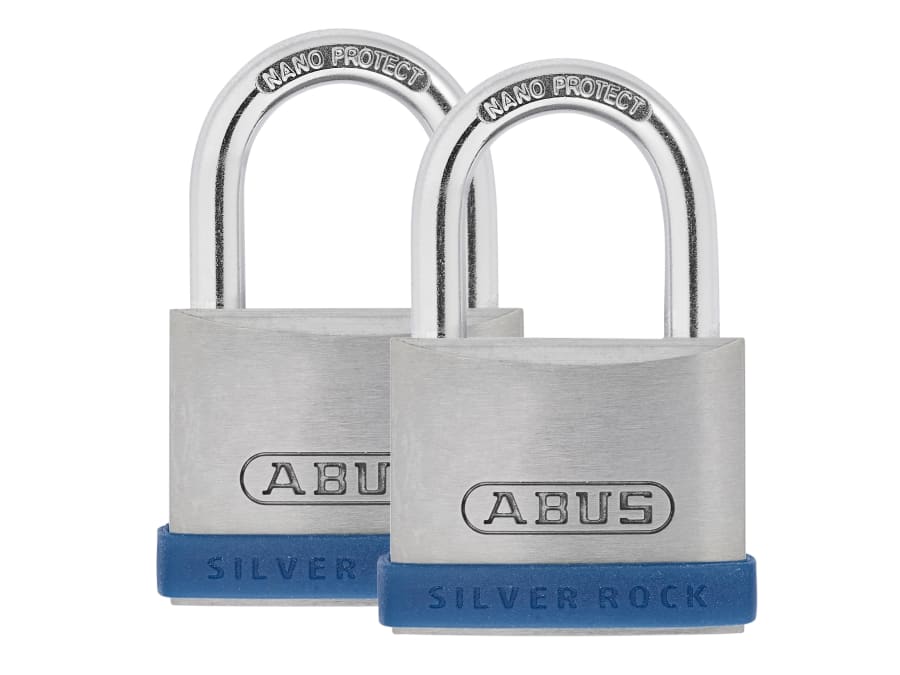 Abus Mechanical 80888 40mm Silver Rock Padlock Twin Pack