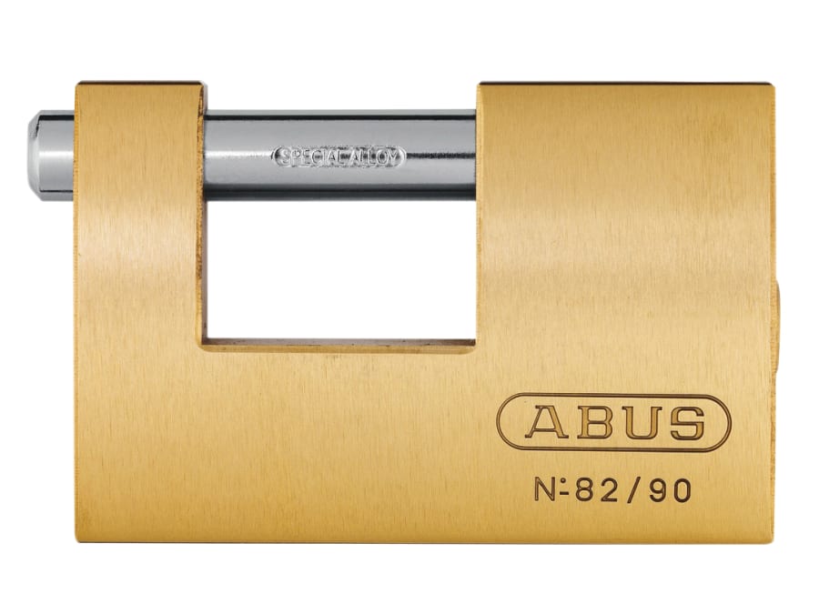 Abus Mechanical 11578 82/90mm Monoblock Brass Shutter Padlock Keyed Alike