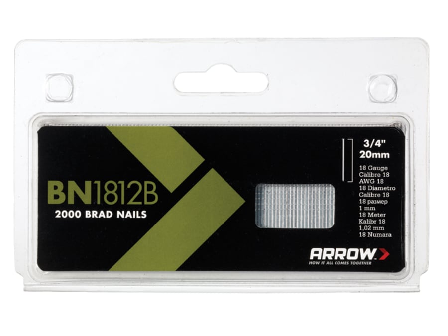 Arrow ABN1812B 20mm Brad Nails Brown Head