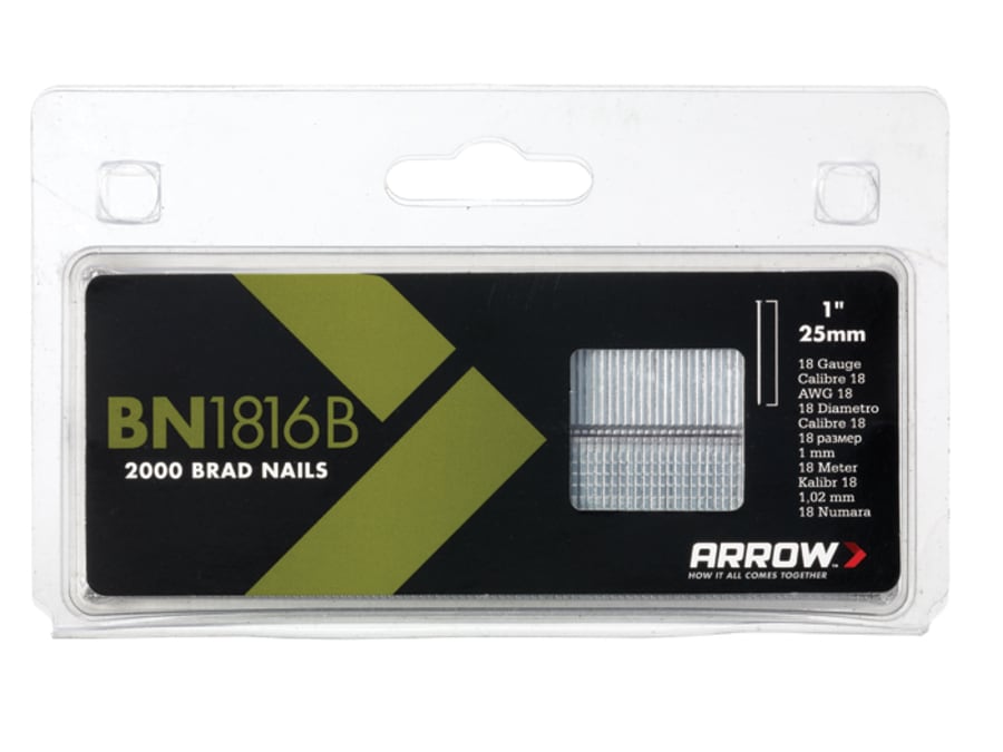 Arrow ABN1816B 25mm Brown Head Brad Nails