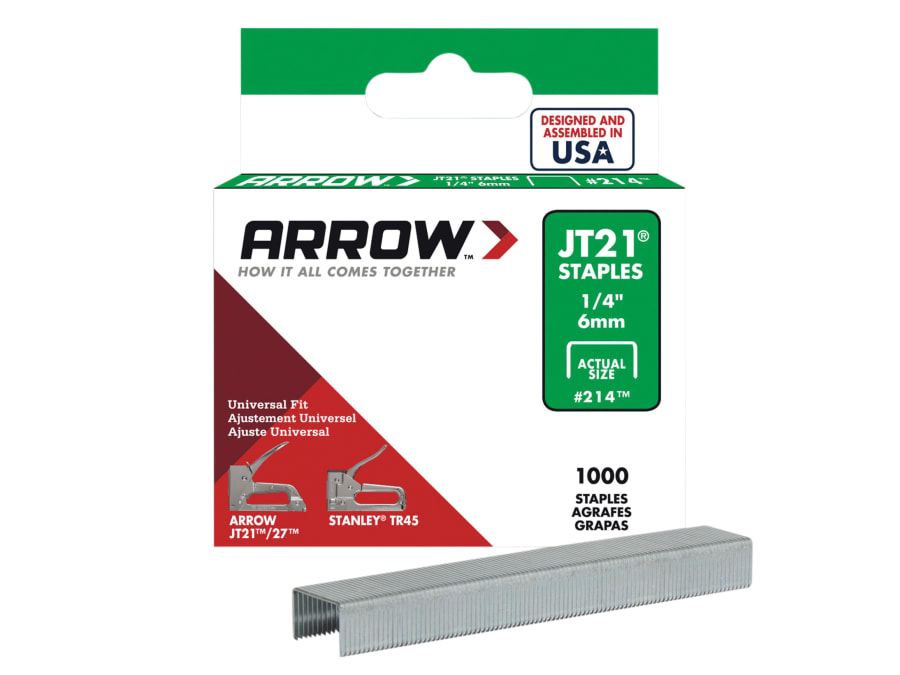 Arrow A214 JT21 Light-Duty Staples 6mm