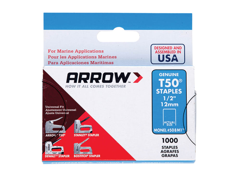 Arrow A508M1 12mm Monel Staples with 1000