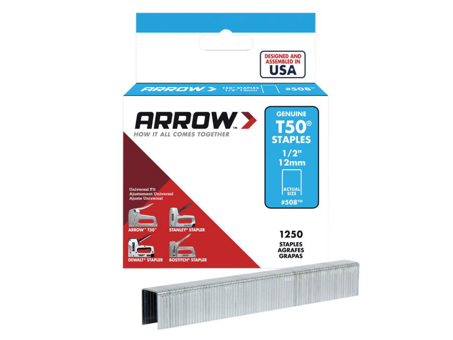 Arrow 50824 T50 Heavy-Duty Staples 12mm