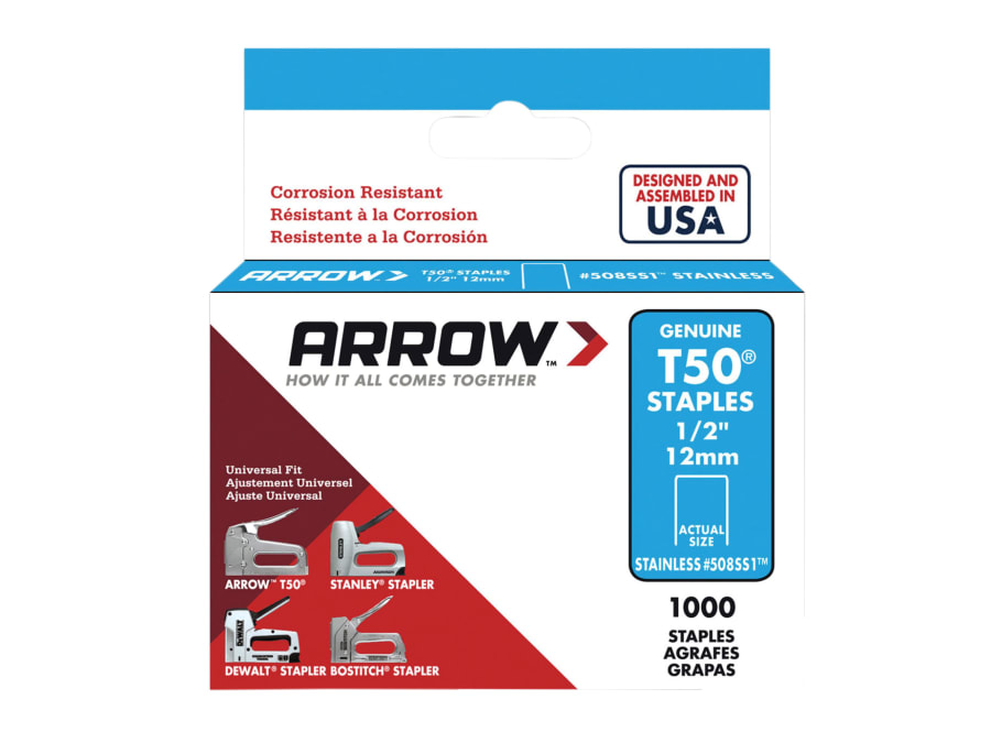 Arrow A508SS1 T50 Heavy-Duty Staples 12mm