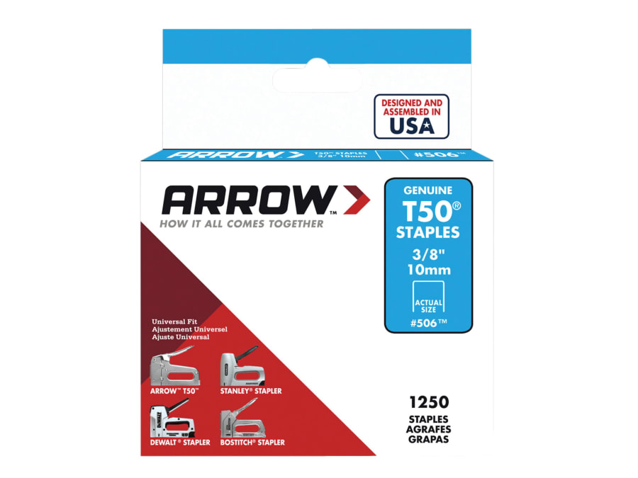 Arrow 50624 T50 10mm Staples with 1250 Pack