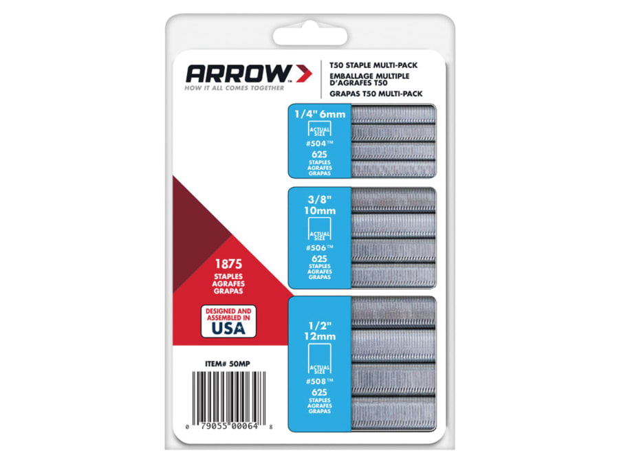 Arrow T50MP Heavy-Duty Staples Multi-Pack
