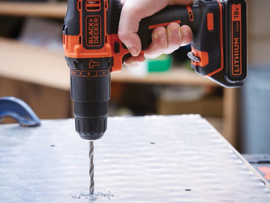 Black + Decker BCD700S1KGB 18V Combi Drill with 1 × 1.5Ah Battery