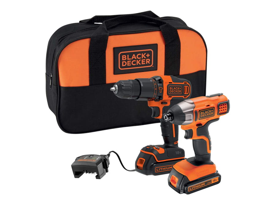 Black + Decker BCK25S2S 18V Twin Kit with 2 × 1.5Ah Batteries