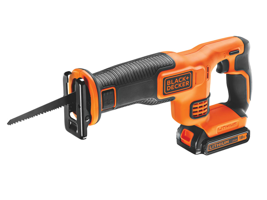 Black + Decker BDCR18C1GB 18V Reciprocating Saw with 1 × 1.5Ah Battery