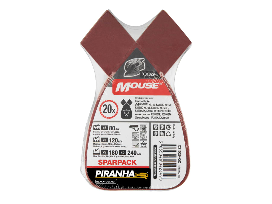 Black + Decker X31029QZ Mouse Sanding Sheets Pack 20