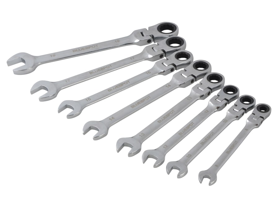 Bluespot Tools 04300 8 Piece Flexible Head Ratchet Set