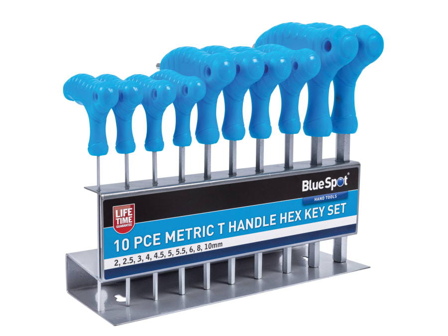 Bluespot Tools 12185 10 Piece Metric T-Handle Hex Key Set