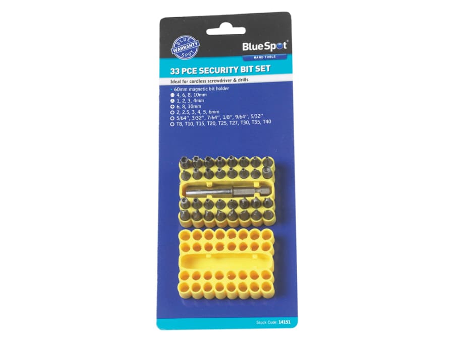 Bluespot Tools 14151 Security Bit Set 33 Piece