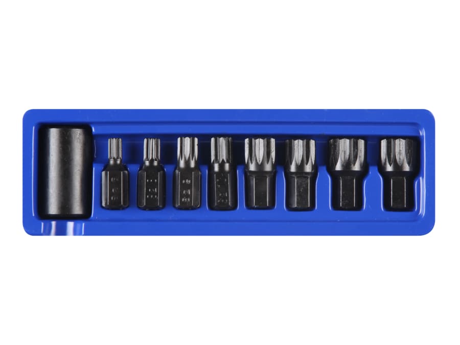 Bluespot Tools 1496 9 Piece 1/2in Impact Spline Bit Set