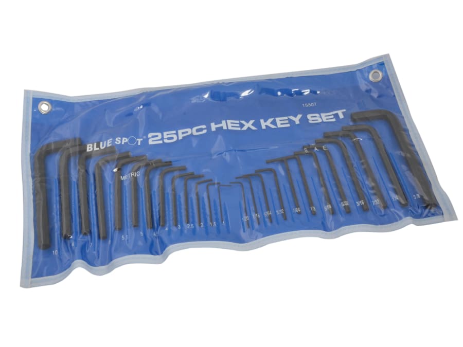 Bluespot Tools 15307 25 Piece Metric & Imperial Hexagon Key Pouch Set