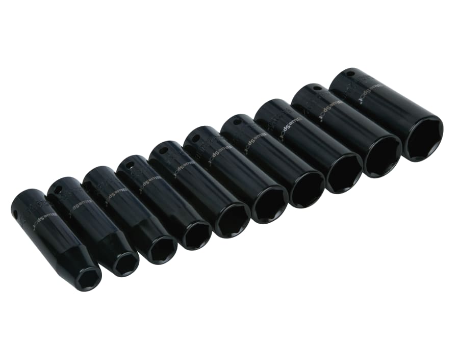 Bluespot Tools 1536 1/2in Metric Deep Impact Socket Set 10-24mm 10 Piece