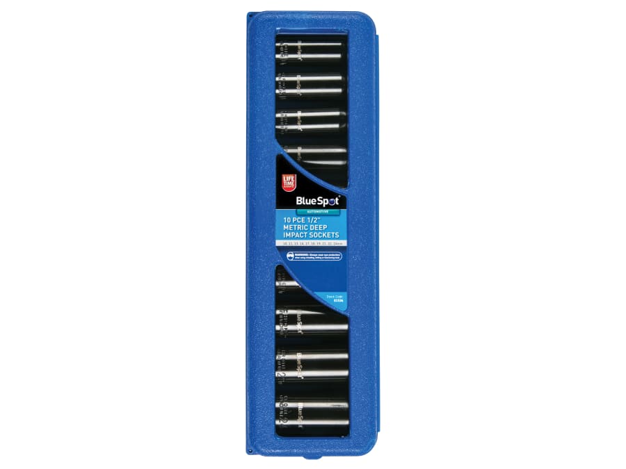 Bluespot Tools 1536 1/2in Metric Deep Impact Socket Set 10-24mm 10 Piece