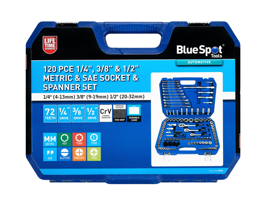 Bluespot Tools 1583 120 Piece Metric Socket Set