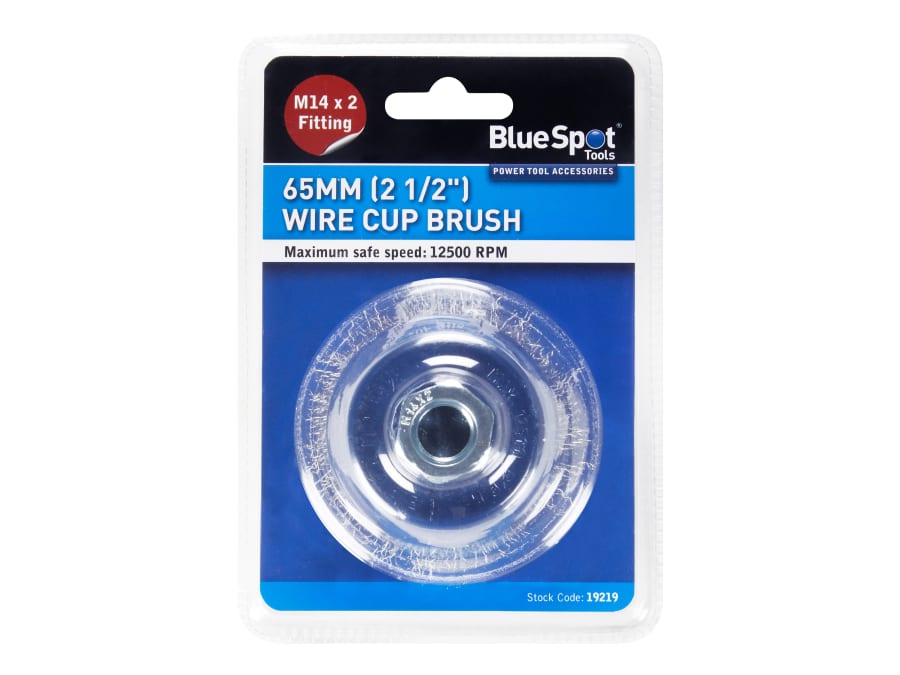 Bluespot Tools 19219 65mm M14 Steel Wire Cup Brush
