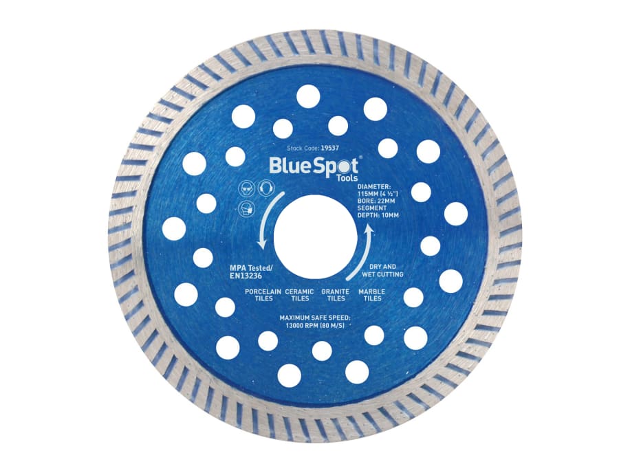 Bluespot Tools 19537 115 x 22mm Turbo Cutting Disc