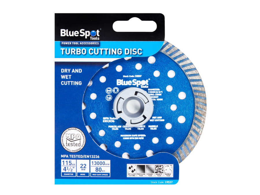 Bluespot Tools 19537 115 x 22mm Turbo Cutting Disc