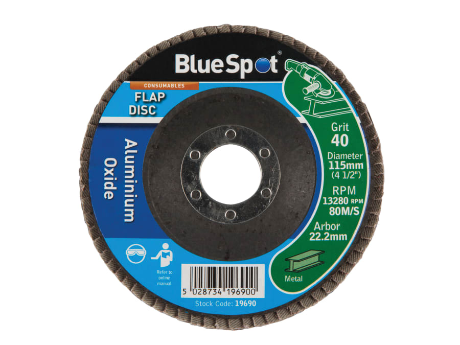 Bluespot Tools 19690 Sanding Flap Disc 115mm 40 Grit