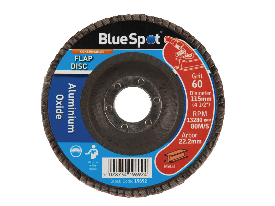 Bluespot Tools 19692 115mm 60 Grit Sanding Flap Disc