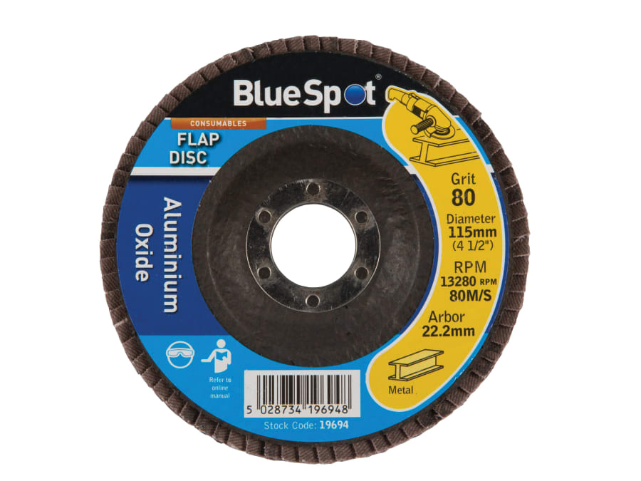 Bluespot Tools 19694 115mm 80 Grit Flap Disc