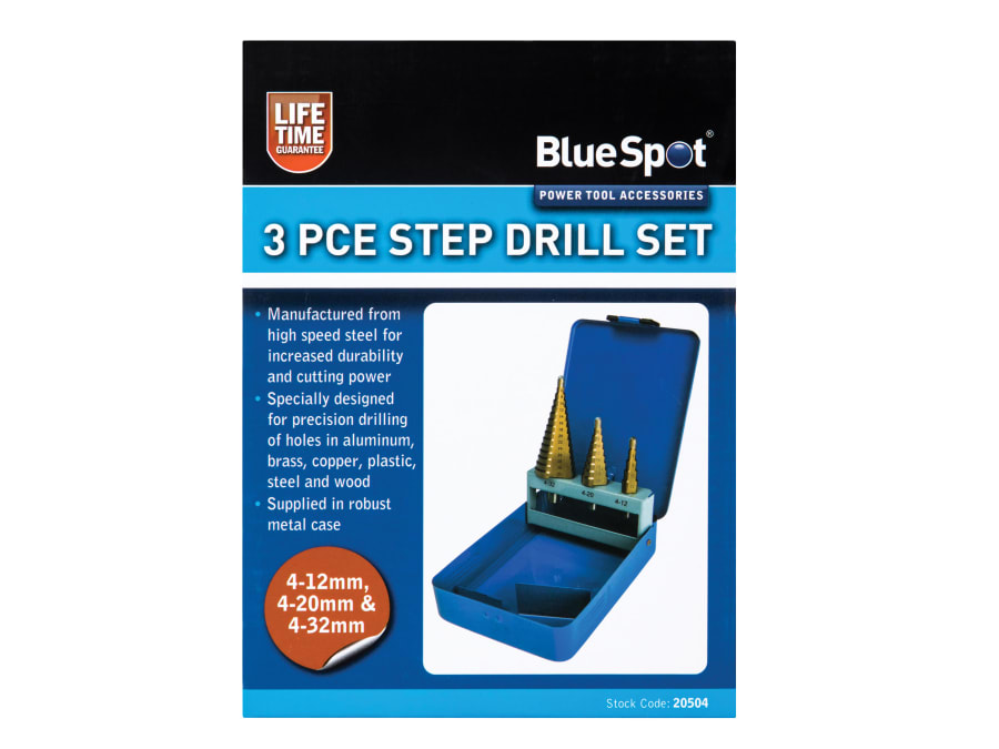 Bluespot Tools 20504 4-32mm Step Drill Set 3 Piece