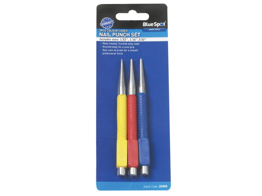 Bluespot Tools 22445 Nail Punch Set 3 Piece