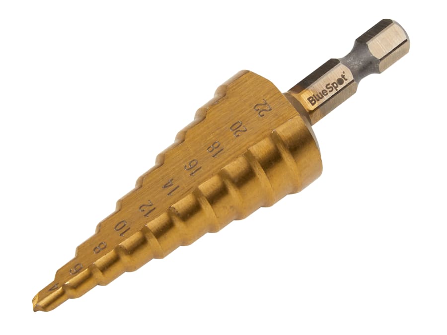 Bluespot Tools 32052 1/4in Hex Shank Step Drill 4-22mm