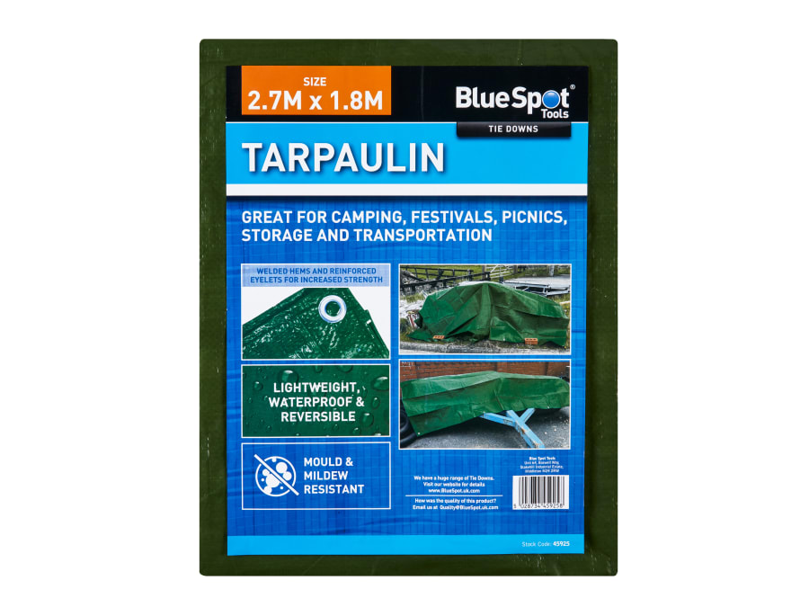 Bluespot Tools 45925 Green Tarpaulin 2.7 × 1.8m