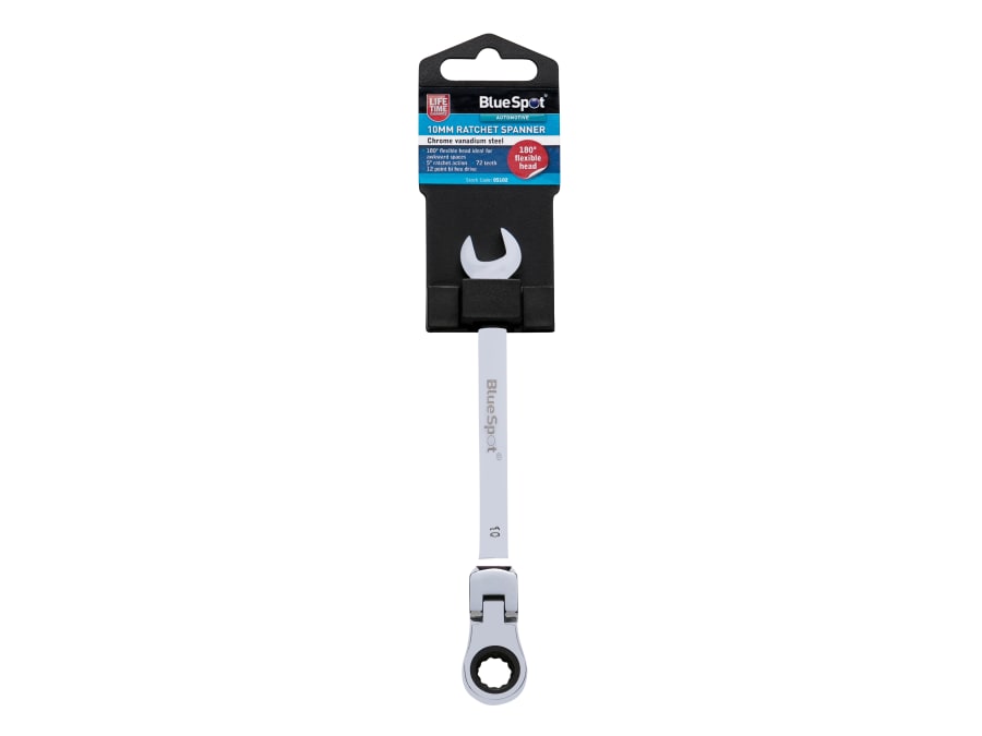 Bluespot Tools 5102 10mm 180° Flexible Head Ratchet Spanner