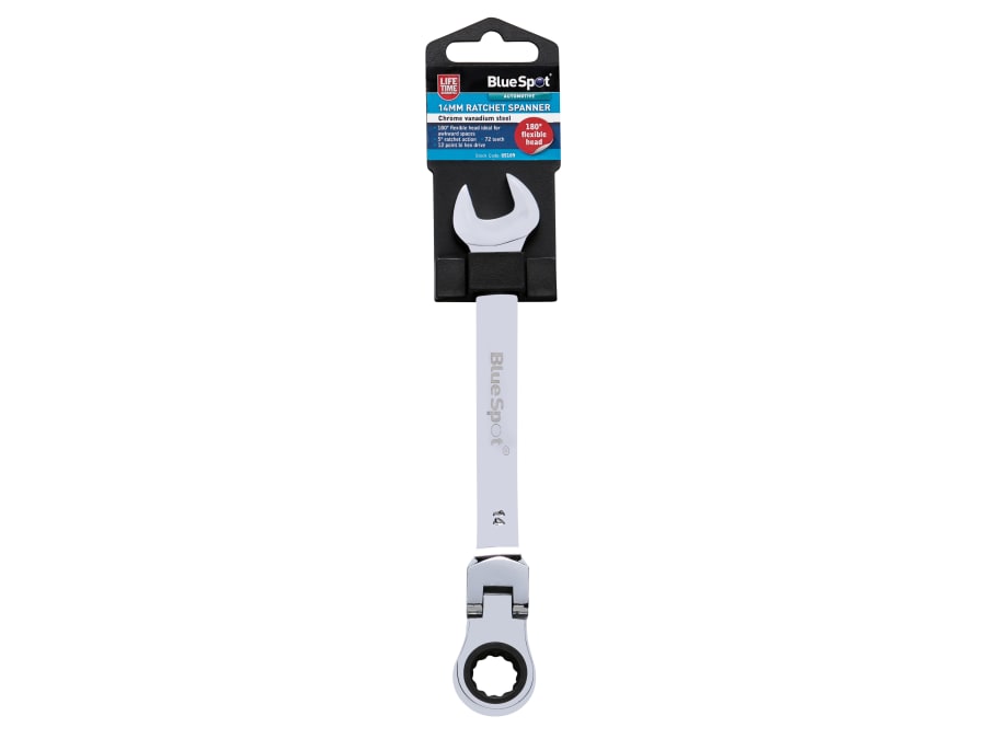 Bluespot Tools 5109 14mm 180° Flexible Head Ratchet Spanner