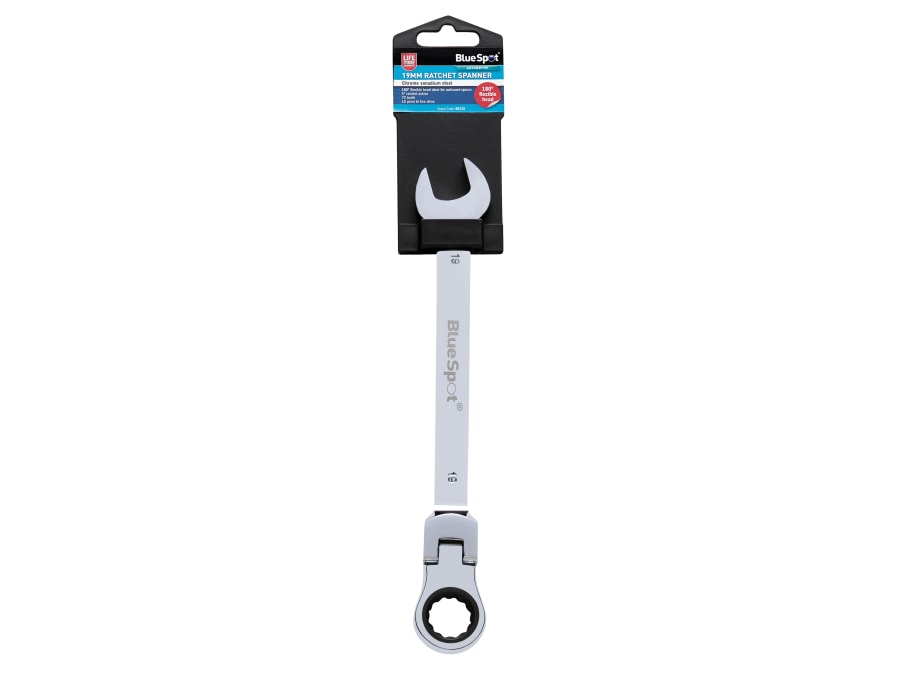 Bluespot Tools 5115 19mm 180° Flexible Head Ratchet Spanner
