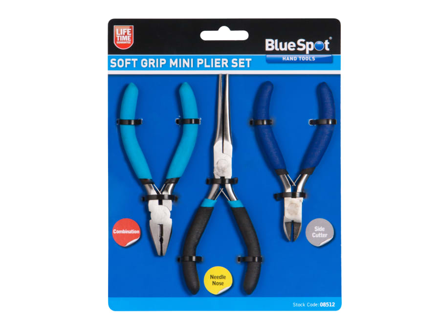 Bluespot Tools 8512 Mini Plier Set 3 Piece