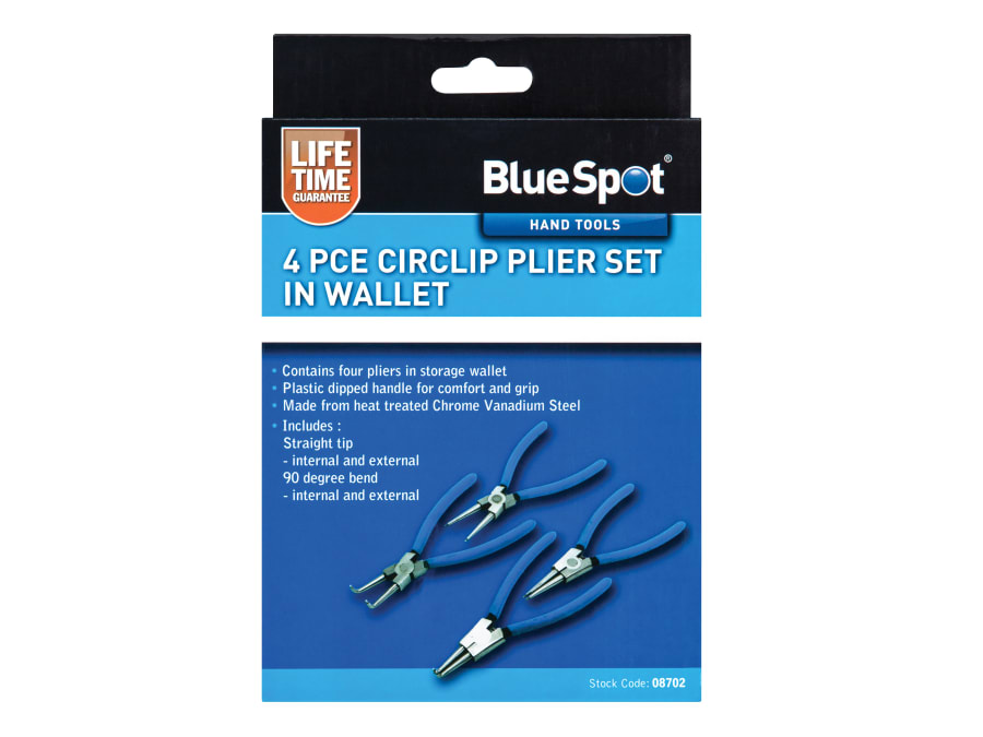 Bluespot Tools 8702 Circlip Pliers Set 4 Piece