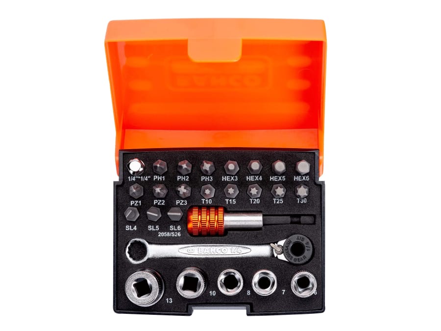 Bahco 2058S26 1/4in Drive Socket Set 26 Piece