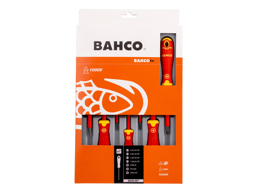 Bahco B220007 7 Piece Insulated Screwdriver Set