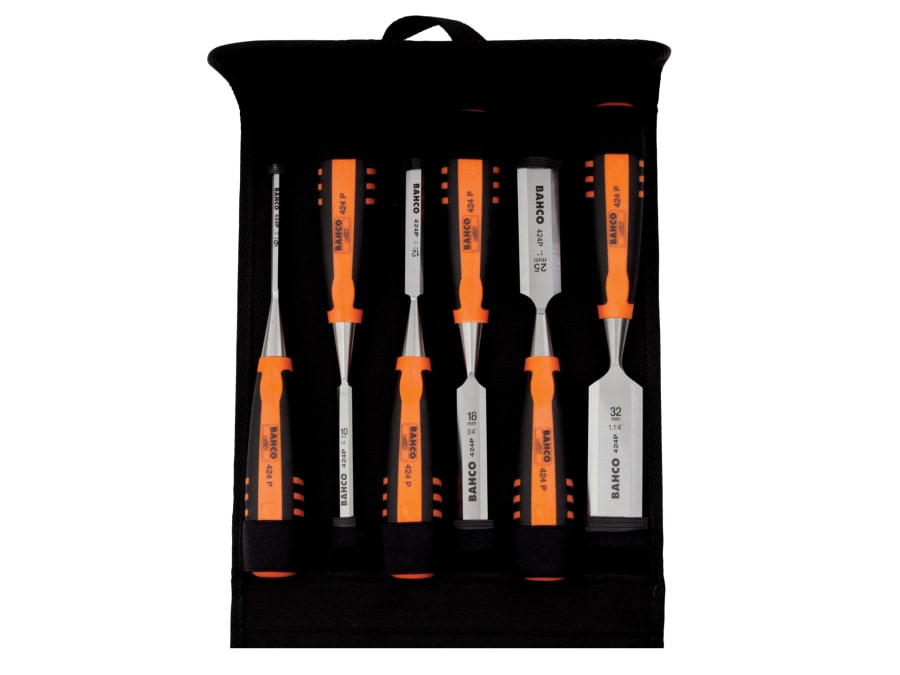 Bahco 424PS6PP 6 Piece Bevel Edge Chisel Set with Pouch