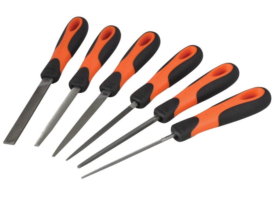 Bahco 14760432 ERGO Engineering Smooth Cut File Set 100mm 6 Piece