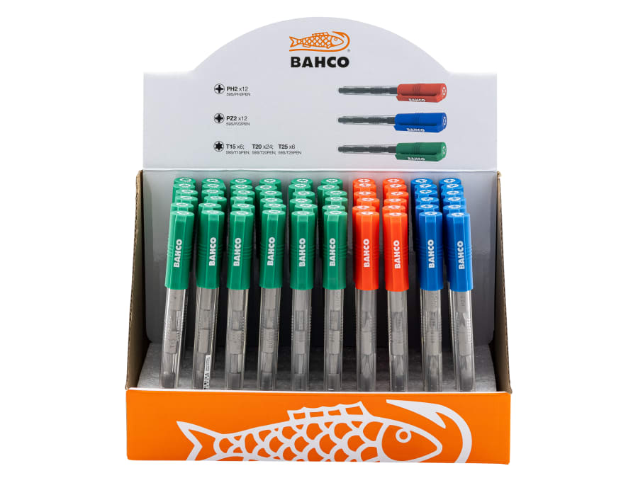 Bahco 59S60PENDISP Screwdriver Bit Pen Display with 60 Pieces
