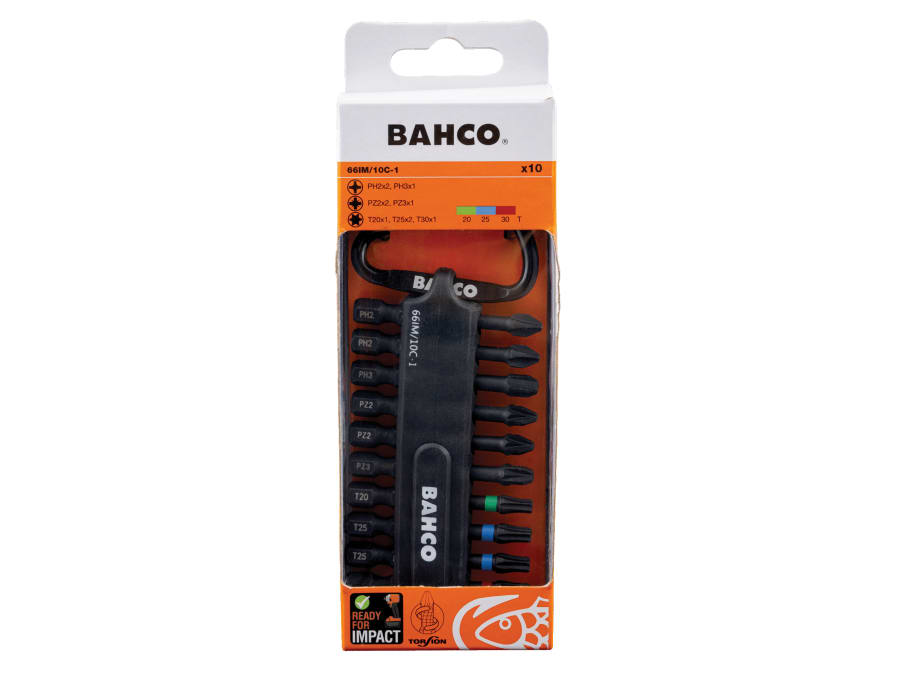 Bahco 66IM10C1 10 Piece Heavy-Duty Torsion Bit Set