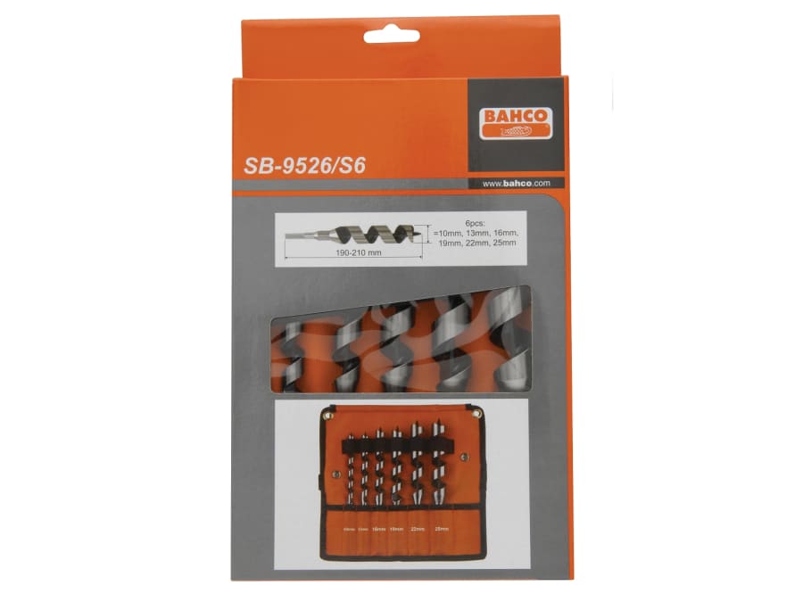 Bahco SB9526S6 6 Piece Combination Wood Auger Bit Set