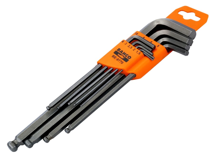 Bahco BE9770 9 Piece Metric Long Ball-End Hex Key Set