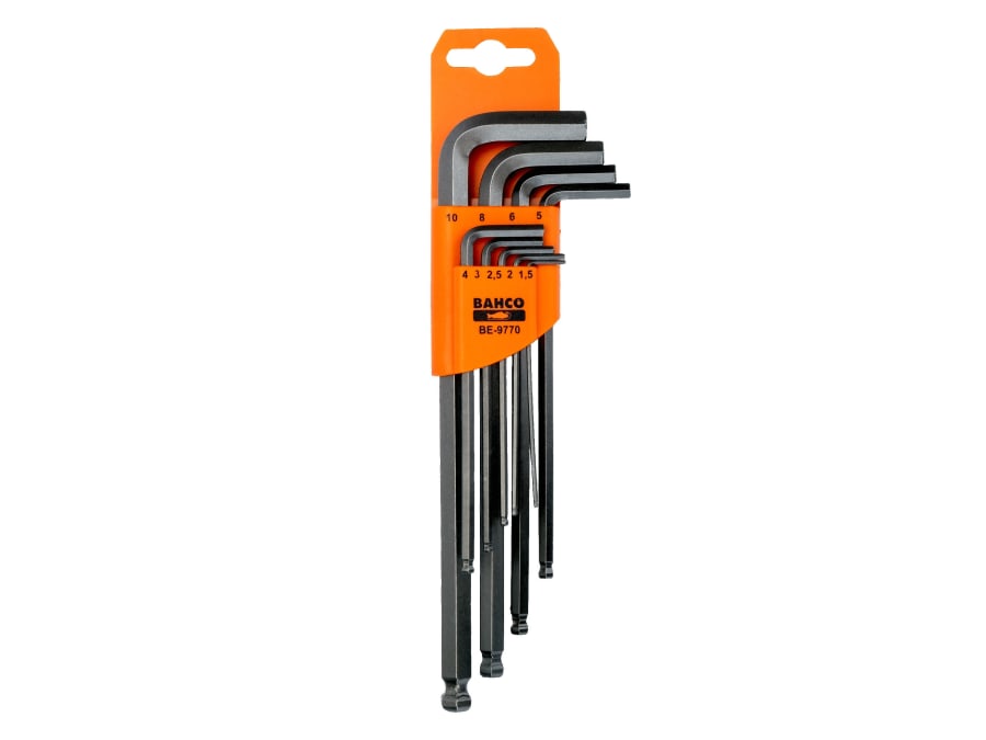 Bahco BE9770 9 Piece Metric Long Ball-End Hex Key Set
