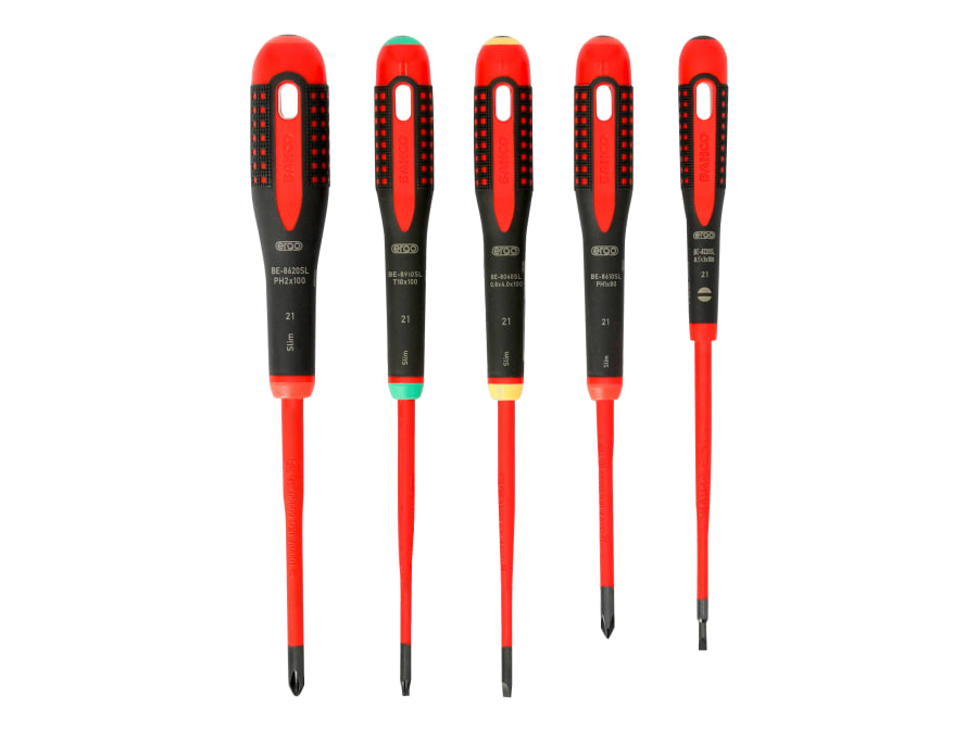 Bahco BE9871SL ERGO™ Slim VDE Insulated Screwdriver Set 5 Piece