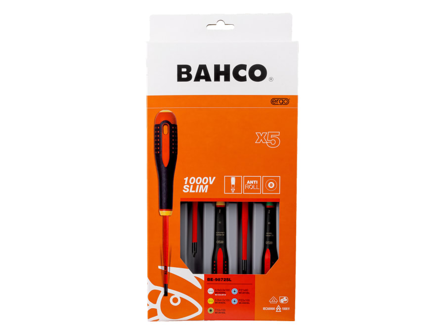 Bahco BE9872SL ERGO™ 5 Piece VDE Insulated Screwdriver Set